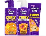 Aussie Kids Shampoo, Conditioner, and Leave-in Conditioner Bundle for Curly Hair, Sulfate and Paraben Free