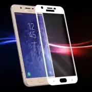 [White Frame] Tempered Glass Screen Protector for Samsung Galaxy J7 Crown S767VL