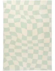 [Miss Amara] Ilenna Abstract Checkered Washable Rug in Green/Ivory