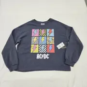 NWT Size XXL (18) Girls Grayson Social AC/DC Band Sweatshirt Colorful Graphic