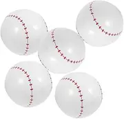 NOLITOY Summer Fun 5 Inflatable Baseball Beach Balls Large Pool Floats for Parties Leak Resistant PVC Material for Boys and Girls
