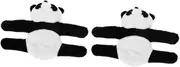 KOMBIUDA 2pcs Plush Panda Slap Bracelet Cute Animal Theme Wristband for Comfortable and Safe Slap Band Party Favor and Hugger