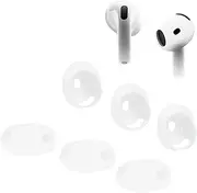 Aiivioll 3 Pairs Ear Tips Covers for AirPods 4 Anti Slip Silicone Sport Ear Tips, Anti Scratches Accessories [Fit in Case] Compatible with Apple AirPods 4th Generation, White