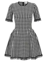 [Mcqueen] Mcqueen-Houndstooth Dress Abiti Bianco/Nero-Donna S