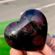 73G Natural Fireworks Red Garnet sphere Quartz Crystal heart-shaped healing