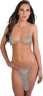 Arsimus Handcrafted Chainmail Halter Top & Bottom - Exercise Band - Clothing - Chainmail Exercise Band - Workout