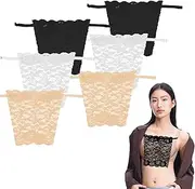 [Ycfish] Modesty Panels for Low Cut Tops, Cleavage Lace Modesty Cover Up for Dresses, Low Cut Dress Privacy Invisible for Low Cut Tops Suitable for Most Women and Girls (Black, White, Brown), Black,
