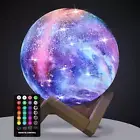 Moon Lamp, Kids Night Light Galaxy Lamp - 16 Colors Moon Light with Wood Stan...