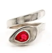 Natural Rubellite Tourmaline 925 Sterling Silver Ring Sz 7,