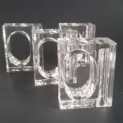 Lillian Vernon Lucite Napkin Ring Bud Vases Set of 4
