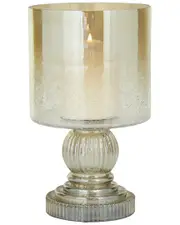 Peyton Lane Traditional Solid Brass Glass Hurricane Lamp
