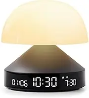Lexon Mina Sunrise Alarm Clock, Wake Up Light & Sunset Lamp for Sleep Routine - Gun Metal