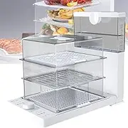 3 Tiered Electric Food Steamer, Fold Electric Steamer Rice Steamer Cooking Machine Multifunction Desktop Household Multi-Layer Seafood Steam Box, Use for Variety of Foods