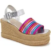 Kenneth Cole Women's Shelby Espadrille Metallic Platform Sandals Size 7.5