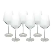 6pc Curve 23cm/540ml Stemmed Red Wine Glass Party Drink Glassware Set Clear