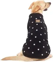 ZUNEA Winter Dog Coat for Medium Large Dogs Warm Clothes Pullover Pet Jacket Coat Star Print Sweater for Greyhound Husky Labrador Blue 3XL