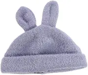 [Ipetboom] Unisex Rabbit Ear Knitted Woolen Hat Cozy Warm Hat for Women and Men Stylish and Comfortable Grey
