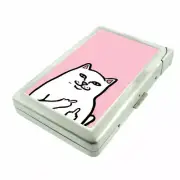 Mean Cat Em1 Cigarette Case with Built in Lighter Metal Wallet
