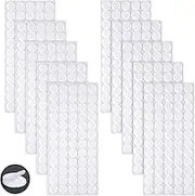 Ainiv 300 Pairs Self-Adhesive Hook and Loop Dots, Double-Sided Adhesive Tape Stickers, Removable Adhesive Sticker Traceless, Waterproof DIY Stickers Crafts Dots Round Pads for Home School Office