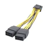 Efficient Double 8Pin 6+2PIN to 12+4Pin 16Pin Power Adapter Cable for GPU Card