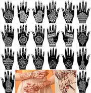 Xmsir 20 Sheets Henna Tattoo Kit Stencil for Hand, Reusable Temporary Airbrush Tattoo Stencils Arabian Tattoo Stickers for Body Paint Art (20Pcs-1)