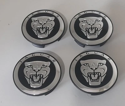 NEW GENUINE JAGUAR WHEEL CENTRE CAP BADGES BLACK XF XE X S F-TYPE XK XJ E-PACE