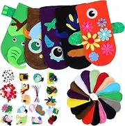 1Set DIY Puppet Making Kit for Felt Craft Accessories with Pompoms Eyes for Creative Role Play Activities Puppet Crafting Supplies
