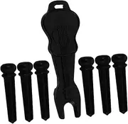 ibasenice 1set Guitar Bridge Pins Set for Acoustic Guitars with Slotted Ends and Pin Remover Guitar Pin Puller Tool for Folk Guitars Maintenance and Repair