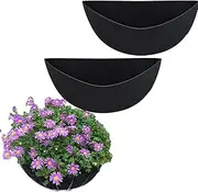 Felt Hanging Basket Liners Fabric Wall Trough Planter Flower Box Replacement Non-Woven Liner Black Plant for Garden Fence - Avoid Bird Nesting