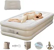 Camping Sleeping Pad, Inflatable Camping Mattress - Double Thickened Camp Bed Matchel Self-inflating Camp - Portable Air Mat Pad