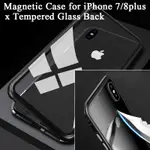 MAGNETIC CASE FOR IPHONE 7/8PLUS X TEMPERED GLASS BACK