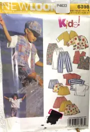 New Look Sewing Pattern 6398 Kids Jacket Vest Top Skirt Pants Shorts Size 2-7
