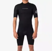 RIP CURL Men's 2mm DAWN PATROL S/S BZ Spring Suit - BLK - Small - NWT