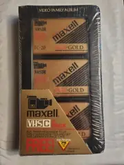 Maxell VHS-C 3-Pack with Storage Case - HGX-GOLD - TC-20 -