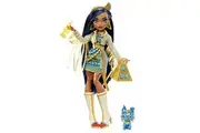 Monster High Doll, Cleo De Nile with Blue Streaked Hair in Signature Look with Fashion Accessories Pet Dog Tut