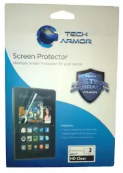 TECH ARMOR Screen Protector For The Kindle Fire HDX 7" 3 Pack New-In-Package