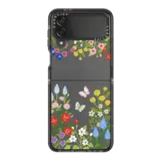 Galaxy Z Flip4 Impact Case floral garden and butterflies by Skylar Kim