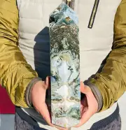 3675g Colourful Ocean Jasper Natural Quartz Crystal Point Landscape Tower