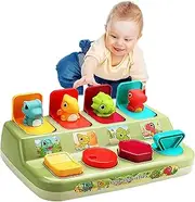 Interactive Pop Up Dinosaurs Toy,Montessori Cause and Effect Toys for 6-12-18 Months Early Learning 1 Year Old Kids, Babies, Toddlers, Boy & Girl Age 2-4