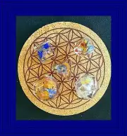 ORGONE PLATONIC SOLIDS CHAKRA SET, CHAKRA GEOMETRY SET, BOX AND POUCH