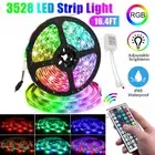16Ft RGB Flexible LED Strip Light 3528 SMD Remote Fairy Lights Room TV Party/Bar