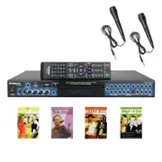 Sonken MP4000 Pro Karaoke Machine + 48 Vocal On + Off Songs [4 DVD's] + 2 Wired Microphones