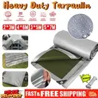 Tarpaulin Tarp Canvas Camping Poly Tarps Heavy Duty Cover PE Silver OZ