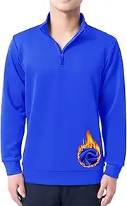 [DEVOROPA] Boys 1/4 Zip Pullover Jacket Fleece Lined Long Sleeve Kids Running Workout Tops Water Resistant Golf Thermal Shirts