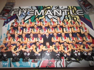 Fremantle Dockers 2001 team signed AFL poster - includes M.Pavlich & more (#136)