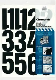 Chartpak Self-Adhesive Vinyl Numbers, 4 Inches High, Black, 23 Per Pack (01193)