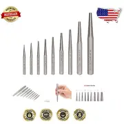 9-Piece Solid Punch Set (1/16-3/8 in.) - Heat Treated High Carbon Steel