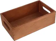 SHINEOFI Box Wooden Storage Crate with Handles Small Tool Box Organizer for Home Elegant Wooden Basket for Easy Carrying Organizing for Desktop Various Items Storage
