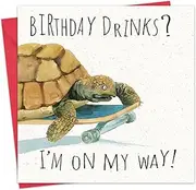 Twizler Funny Birthday Card Tortoise - Humour Happy Birthday Card - Men Women Male Female Him Her