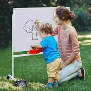 Double Sided Mobile Magnetic Whiteboard 90x60cm